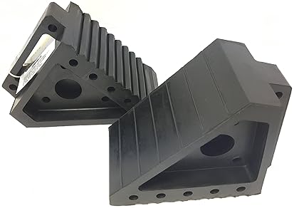 MAXXHAUL 70472 Heavy Duty Black Wheel Chock 2-Pack, Solid Rubber, 8" x 4" x 6" Dimensions