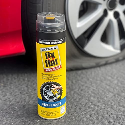 Fix-A-FLAT Emergency Flat Tire Repair and Inflator for Standard Tires, Eco-Friendly Formula, Universal Fit, 16 oz.