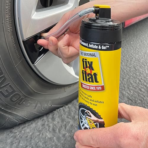 Fix-A-FLAT Emergency Flat Tire Repair and Inflator for Standard Tires, Eco-Friendly Formula, Universal Fit, 16 oz.