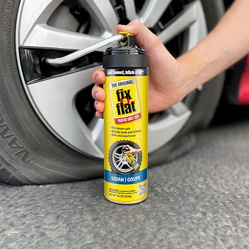 Fix-A-FLAT Emergency Flat Tire Repair and Inflator for Standard Tires, Eco-Friendly Formula, Universal Fit, 16 oz.