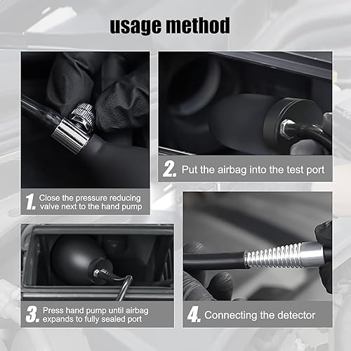 OBDMONSTER 12V Vehicle Fuel Leak Detector with Sealed Bladder for Pipes & Exhaust - Automotive Leak Tester