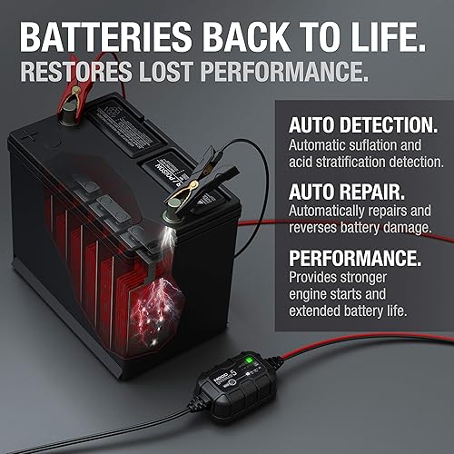 NOCO GENIUS5 Smart Car Battery Charger for 6V/12V Automotive, Motorcycle, ATV, Lithium & Deep Cycle Batteries
