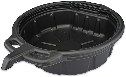 NEIKO 20762A Oil Drain Pan - Black Plastic Anti Splash - 2 Gallon Capacity