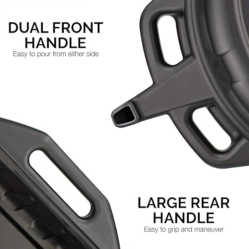 NEIKO 20762A Oil Drain Pan - Black Plastic Anti Splash - 2 Gallon Capacity