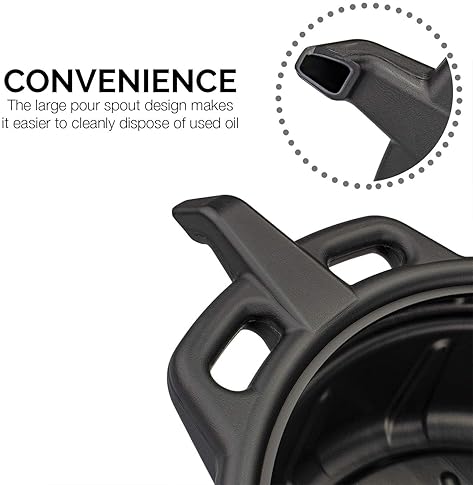 NEIKO 20762A Oil Drain Pan - Black Plastic Anti Splash - 2 Gallon Capacity