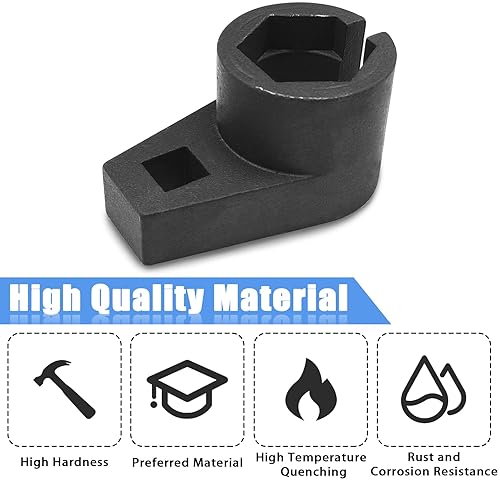Universal Offset Oxygen Sensor Socket, 3/8" Drive, 7/8" (22mm), Wire Gate, Side Access - Prevent Wire Damage - Fits Most Cars