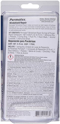 Rain X Permatex 09103 Automotive Windshield Repair Kit - Permanent Air-Tight Repairs - 9-Piece Set