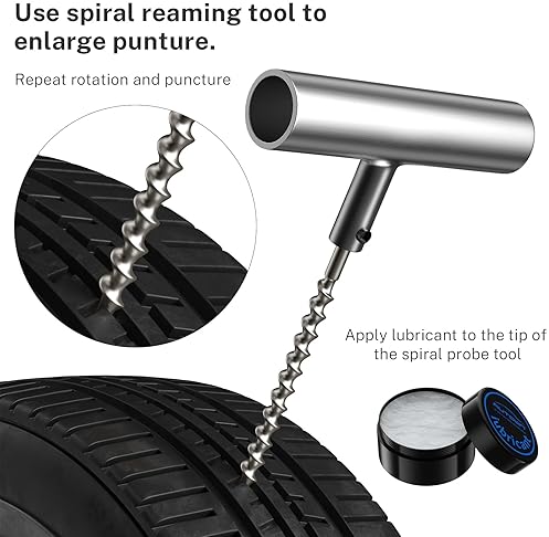 Autown 31-Piece Flat Tire Repair Kit for Car, Motorcycle, ATV, Truck - Puncture Repair