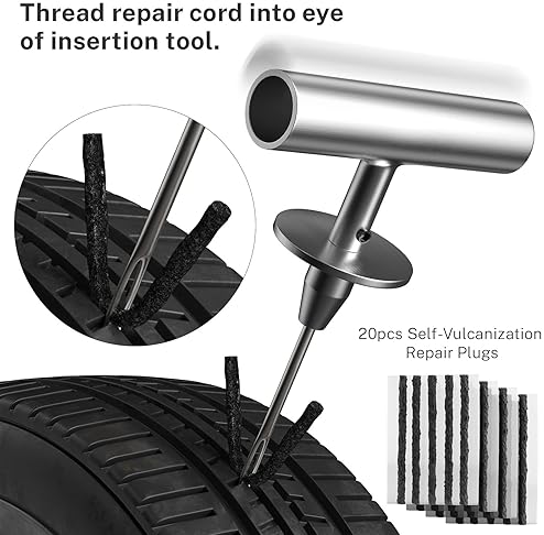 Autown 31-Piece Flat Tire Repair Kit for Car, Motorcycle, ATV, Truck - Puncture Repair