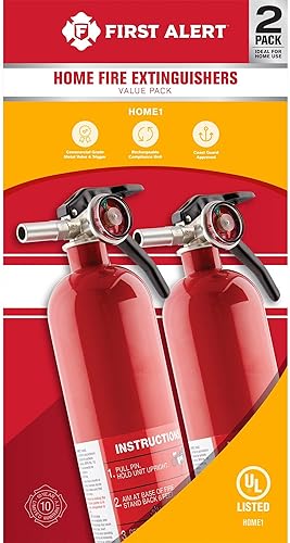 First Alert Standard Home Fire Extinguisher, Red, 2-Pack - Home1-2