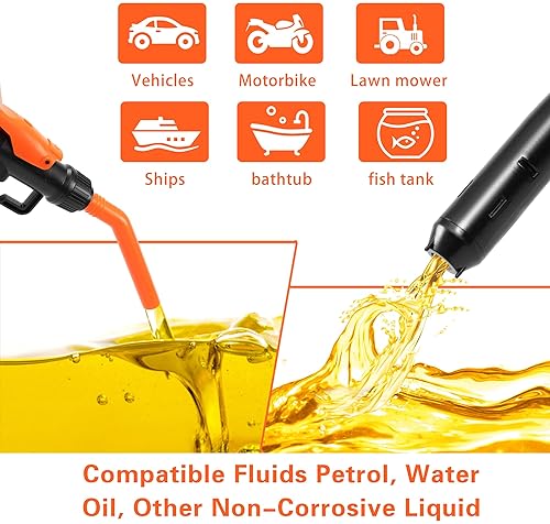 Portable Battery-Powered Fuel Transfer Pump for Gasoline & Cars