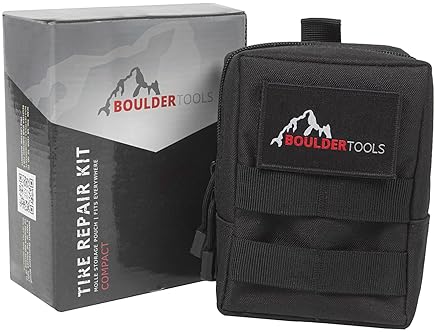 Boulder Tools Compact Tire Repair Kit with Molle Storage Pouch - Universal Heavy Duty Plug Set