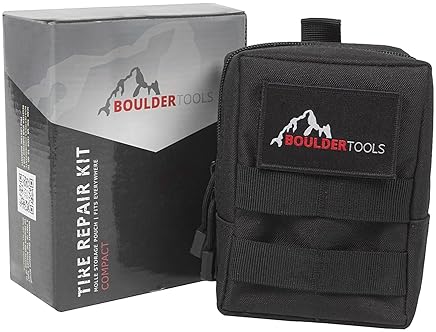 Boulder Tools Compact Tire Repair Kit with Molle Storage Pouch - Universal Heavy Duty Plug Set