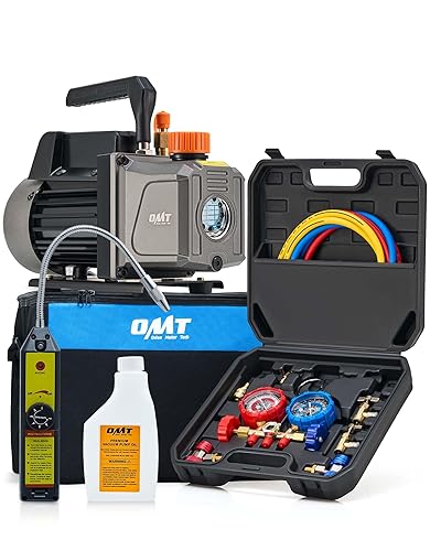 Orion Motor Tech AC Vacuum Pump Kit with Manifold Gauge Set for Auto HVAC Systems