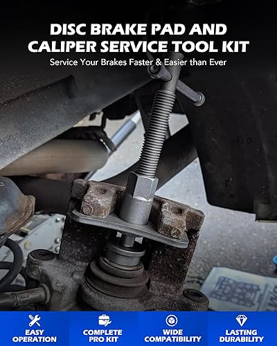 Orion Disc Brake Piston Caliper Compressor Tool Set for Brake Pad Replacement, Fits Most Autos