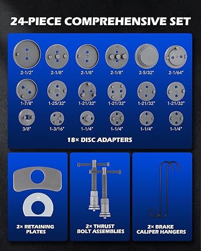 Orion Disc Brake Piston Caliper Compressor Tool Set for Brake Pad Replacement, Fits Most Autos