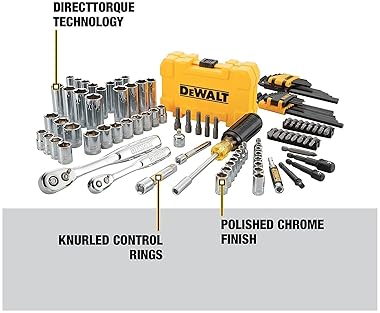 DEWALT 108-Piece Mechanics Tools Kit & Socket Set, 1/4" & 3/8" Drive, SAE