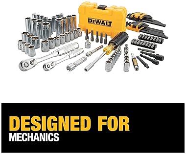 DEWALT 108-Piece Mechanics Tools Kit & Socket Set, 1/4" & 3/8" Drive, SAE
