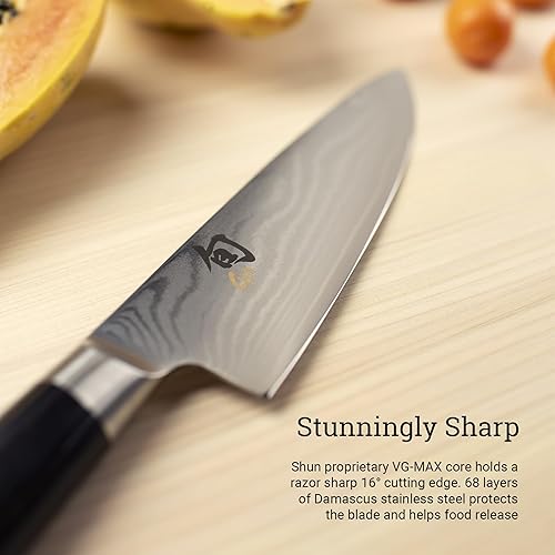 Shun Classic 8" Chef's Knife: Japanese VG-MAX Core, Damascus Cladding, Pakkawood Handle