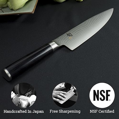 Shun Classic 8" Chef's Knife: Japanese VG-MAX Core, Damascus Cladding, Pakkawood Handle