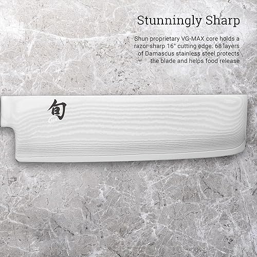 Shun Classic Blonde 6.5" Nakiri Knife - VG-MAX Core Damascus Steel - Ideal for Chefs