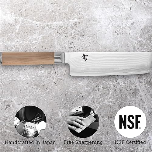 Shun Classic Blonde 6.5" Nakiri Knife - VG-MAX Core Damascus Steel - Ideal for Chefs