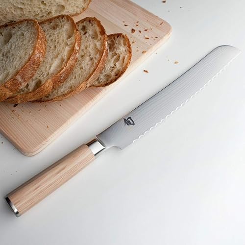 Shun Classic Blonde 9" Bread Knife - Japanese Serrated Knife with VG-MAX Core