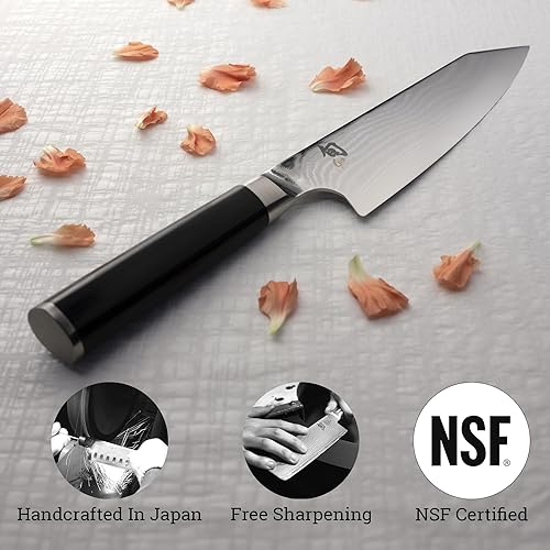 Shun Classic 8" Kiritsuke Knife: Japanese VG-MAX Kitchen Knife for Chefs, Damascus Steel, Pakkawood Handle