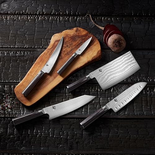 Shun Classic 8" Kiritsuke Knife: Japanese VG-MAX Kitchen Knife for Chefs, Damascus Steel, Pakkawood Handle