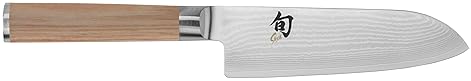 Shun Classic Blonde 5.5" Santoku Knife: Handcrafted VG-MAX Core, Damascus Steel, Pakkawood Handle