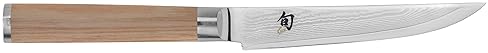 Shun Classic Blonde 4.75" Steak Knife - Handcrafted Japanese VG-MAX Core Damascus Steel - Pakkawood Handle - Serrated Blade