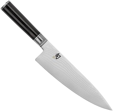 Shun Classic 8" Western Cook’s Knife - Handcrafted Japanese VG-MAX Kitchen Knife for Chefs - Damascus Steel, Pakkawood Handle
