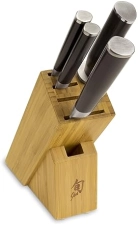 Shun Classic 5-Piece Knife Block Set: Chef, Paring, Utility Knives - Handcrafted Japanese Damascus Steel