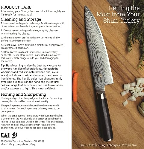 SHUN CLASSIC 2 PIECE CARVING SET: 9" HOLLOW GROUND SLICING KNIFE & CARVING FORK, JAPANESE VG-MAX CORE