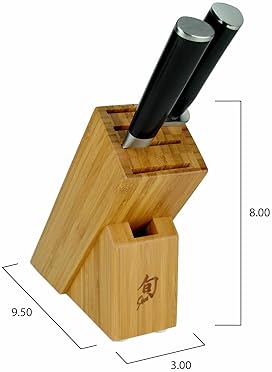 Shun Classic 3-Piece Knife Set with Block - Japanese Handcrafted Damascus Steel, Pakkawood Handle
