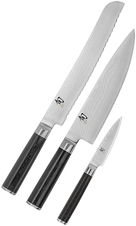 Shun Classic 3-Piece Knife Set | Chef's, Bread, Paring Knife | Seki Japan-Made