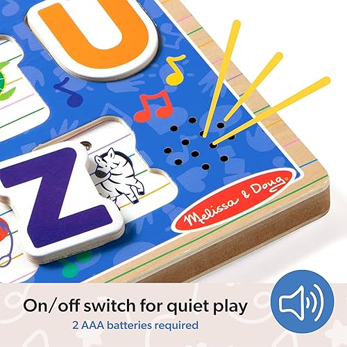 Melissa & Doug® Ms. Rachel™ Wooden Phonics Alphabet Puzzle with Light-Activated Sound Effects - 24-Piece Toddler Toy, Ages 2+