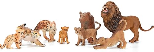 BOLZRA SAFARI ZOO ANIMALS FIGURES TOY SET - 14 REALISTIC AFRICAN WILDLIFE FIGURINES FOR KIDS