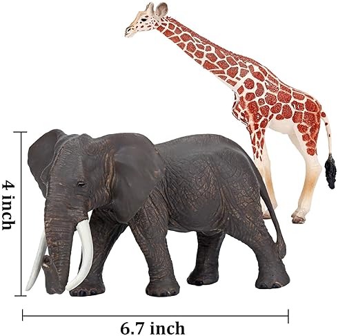 BOLZRA SAFARI ZOO ANIMALS FIGURES TOY SET - 14 REALISTIC AFRICAN WILDLIFE FIGURINES FOR KIDS