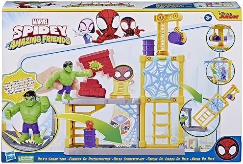 Hasbro Hulk's Smash Yard Playset - Spidey and Friends Preschool Toy (Amazon Exclusive)