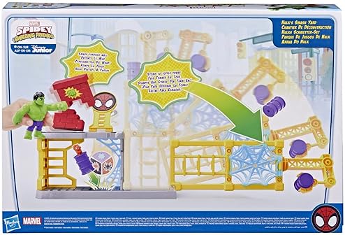 Hasbro Hulk's Smash Yard Playset - Spidey and Friends Preschool Toy (Amazon Exclusive)
