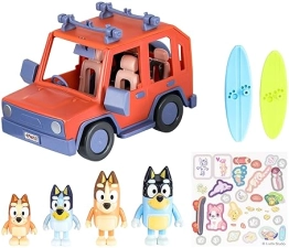 Bluey Heeler Family 4WD Vehicle Set with 4 Figures, Surfboards, Stickers | Amazon Exclusive