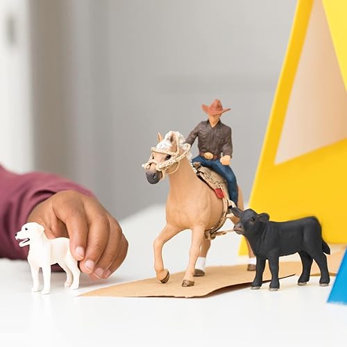 Schleich Farm World Rodeo Toy Set - Cowboy, Rider, Horse - Western Riding Adventures