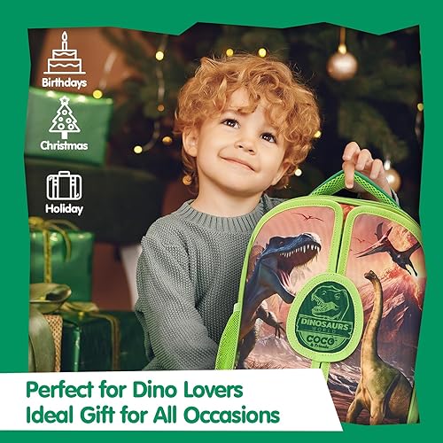 COCO&Friends Dinosaur Backpack Play Set - Portable 3D Mat for Prehistoric Play - Open-Ended Toys for Kids 3-5