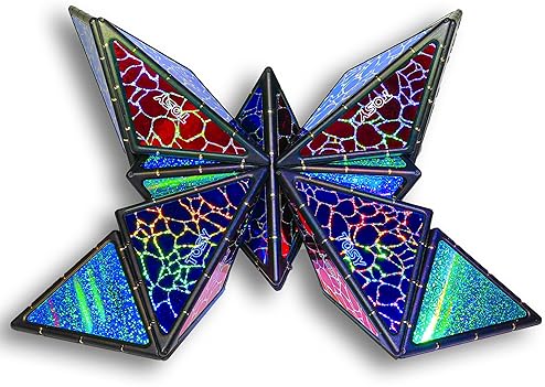 Robofı LLC Magnetic Pyramid Stone Toy - 1 Cube Transforms into 1 Billion Shapes, Easter Kids/Teens Gift, 243 Magnets, Holographic Design