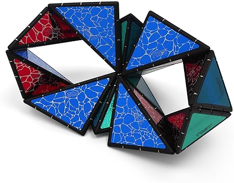 Robofı LLC Magnetic Pyramid Stone Toy - 1 Cube Transforms into 1 Billion Shapes, Easter Kids/Teens Gift, 243 Magnets, Holographic Design