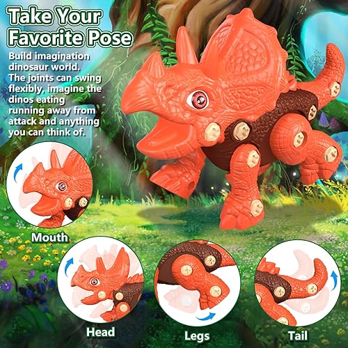 JASONWELL KIDS DINOSAUR BUILDING TOY SET - EDUCATIONAL STEM CONSTRUCTION KIT FOR BOYS & GIRLS AGES 3-8+