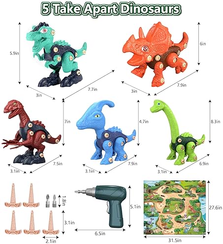 JASONWELL KIDS DINOSAUR BUILDING TOY SET - EDUCATIONAL STEM CONSTRUCTION KIT FOR BOYS & GIRLS AGES 3-8+