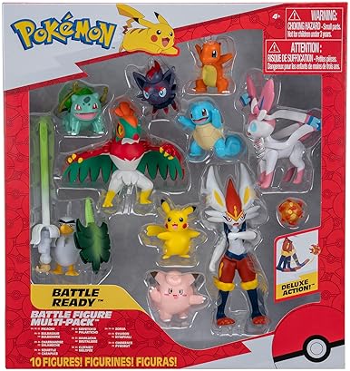 POKEMON BATTLE FIGURE SET: CINDERACE 4.5-INCH + PIKACHU & MORE - 10 PACK (AMAZON EXCLUSIVE)