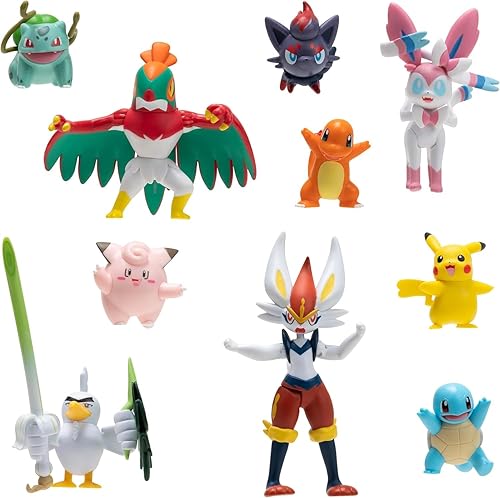 POKEMON BATTLE FIGURE SET: CINDERACE 4.5-INCH + PIKACHU & MORE - 10 PACK (AMAZON EXCLUSIVE)